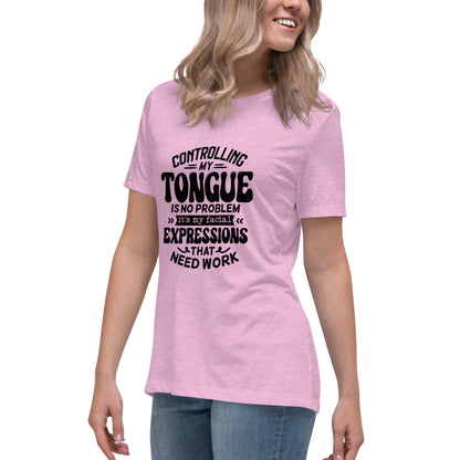 Controlling My Tongue-Graphic Print T-Shirt - Funny & Sarcastic - Shopping Therapy, LLC T-Shirt