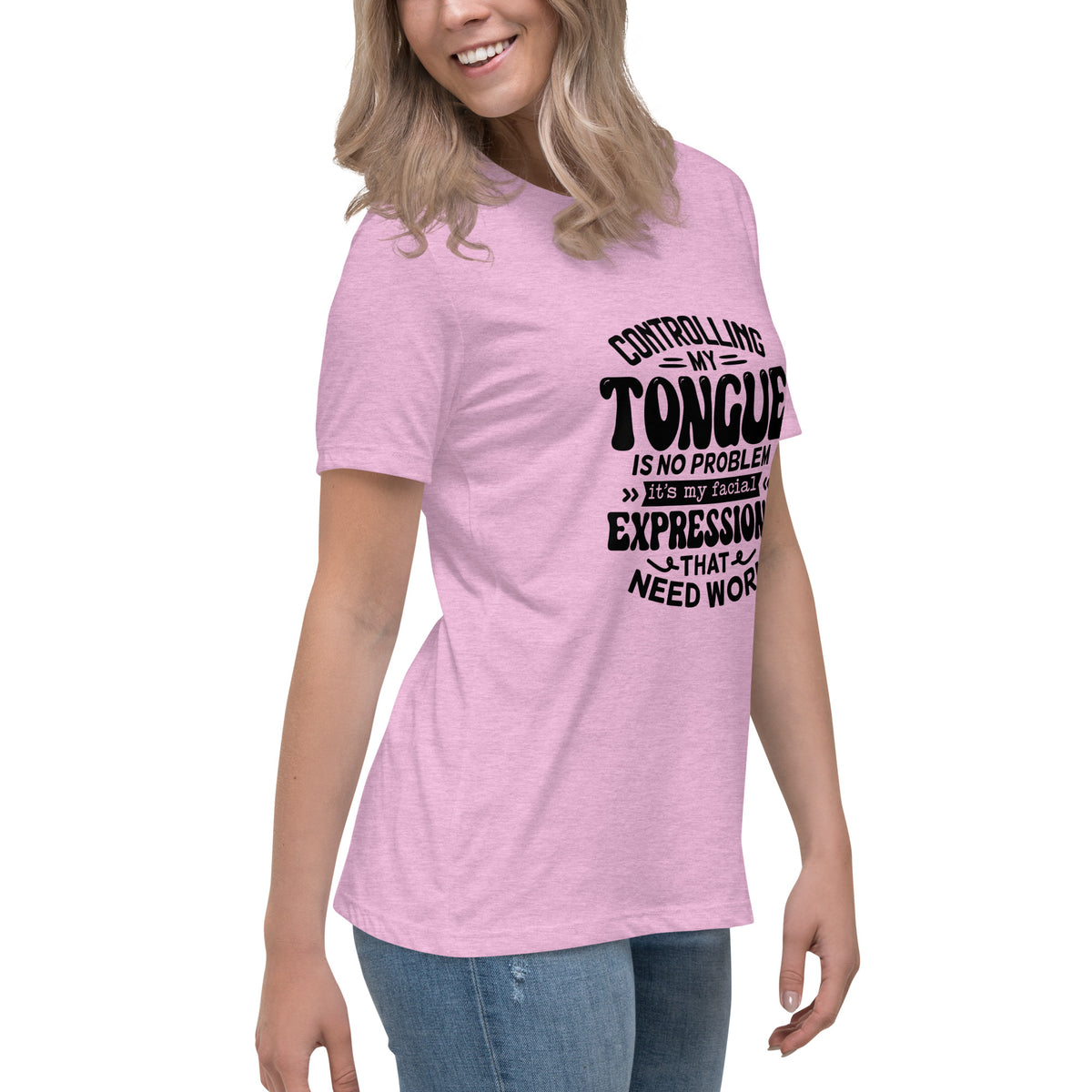 Controlling My Tongue-Graphic Print T-Shirt - Funny & Sarcastic - Shopping Therapy, LLC T-Shirt