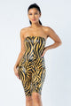 Taupe Zebra Print Tube Romper