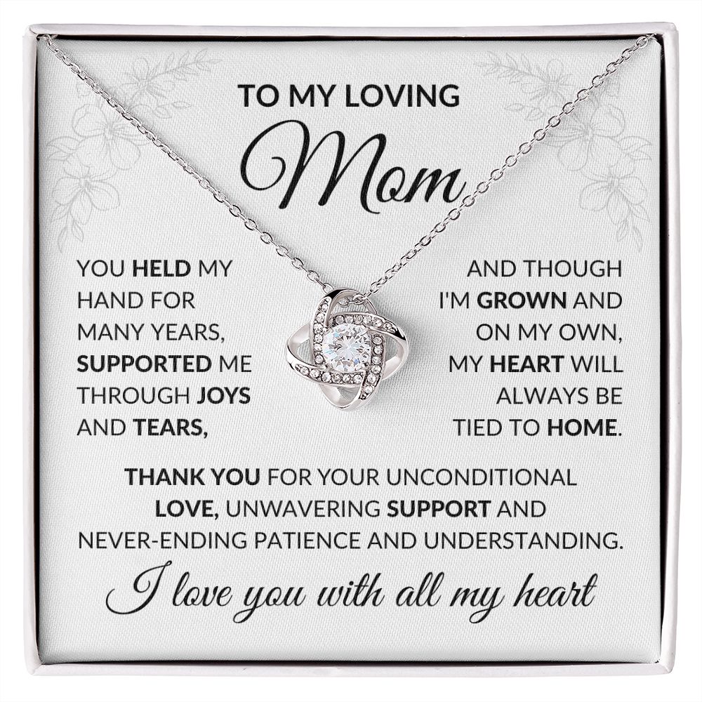 With All My Heart Love Knot Necklace For Mom - Shopping Therapy, LLC Jewelry