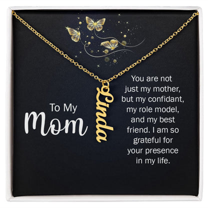 You Are Not Just My Mother Vertical Name Necklace - Shopping Therapy, LLC Jewelry
