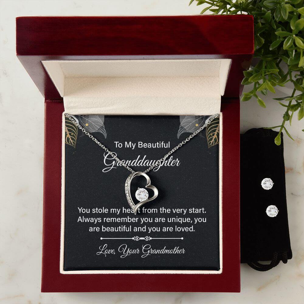 Granddaughter Earrings And Necklace Gift Set
