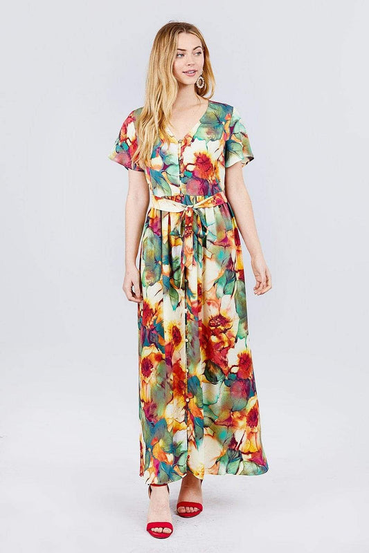 V-Neck Floral Dress | Affordable Floral Dresses - Shopping Therapy, LLC dress