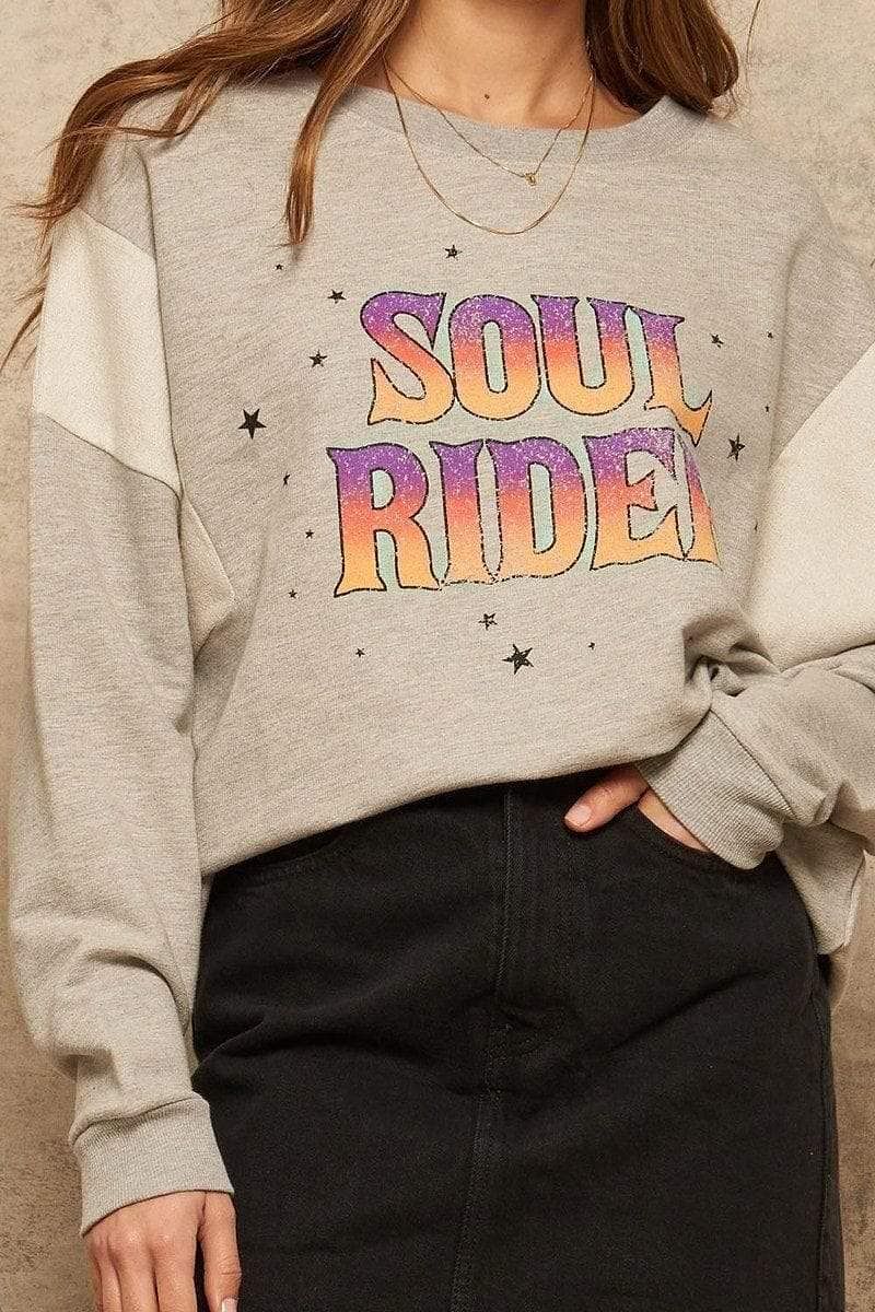 Long Sleeve Soul Rider Graphic Printed Sweatshirt