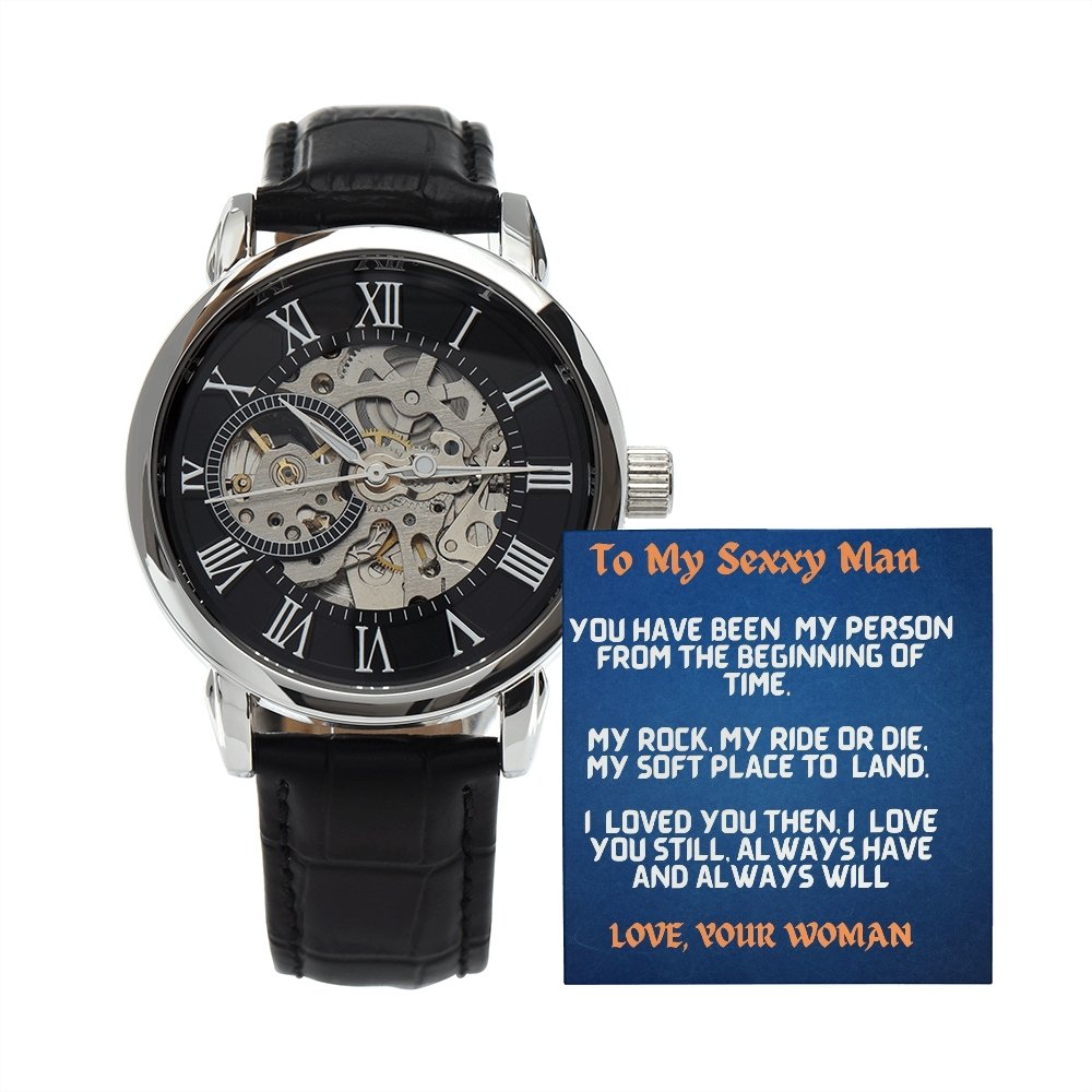 Love You Still-Men's Unique Openwork Watch