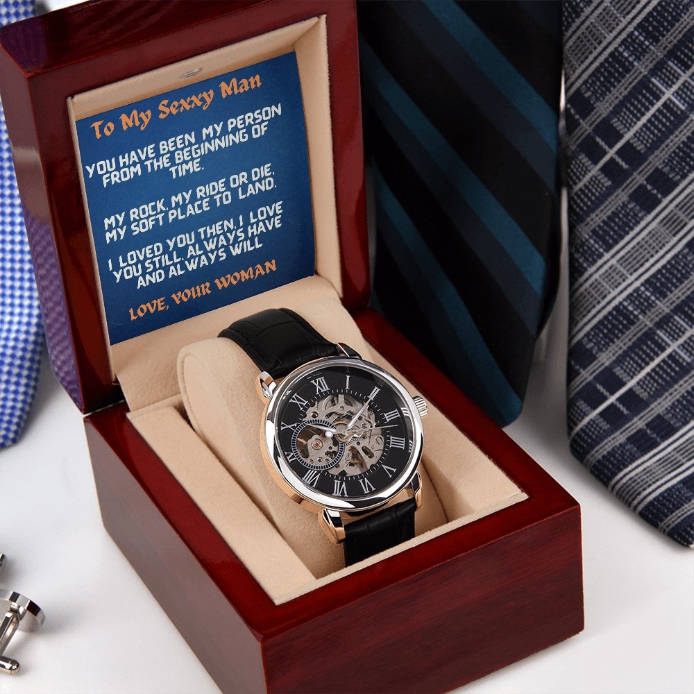 Love You Still-Men's Unique Openwork Watch