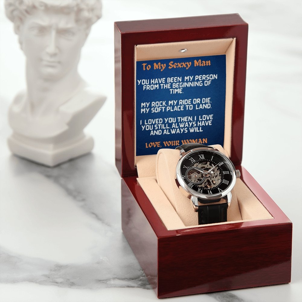 Love You Still-Men's Unique Openwork Watch