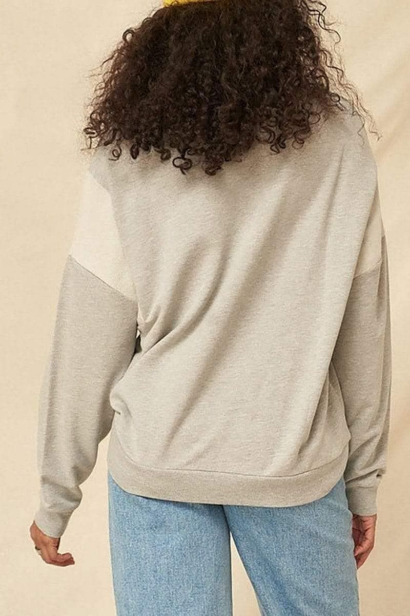 Oatmeal Long Sleeve Shoot Your Shot Graphic Printed Sweatshirt