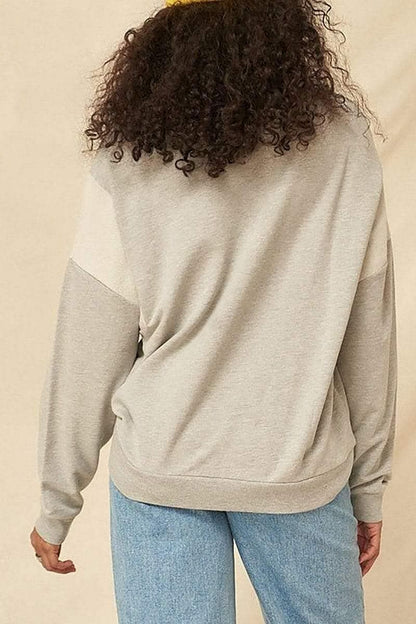 Oatmeal Long Sleeve Shoot Your Shot Graphic Printed Sweatshirt - Shopping Therapy, LLC Sweatshirt
