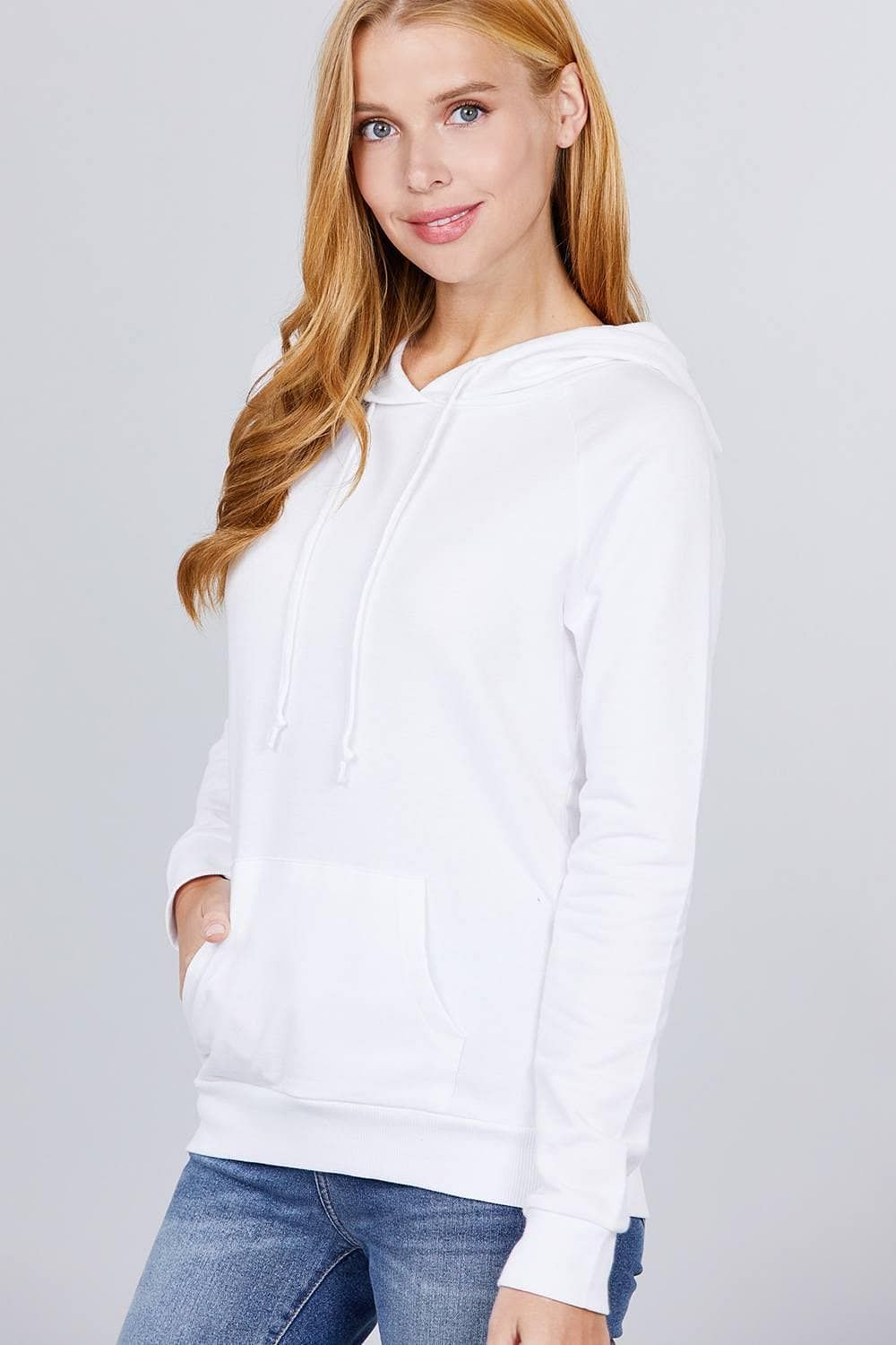 Pure White French Terry Long Sleeve Sweatshirt