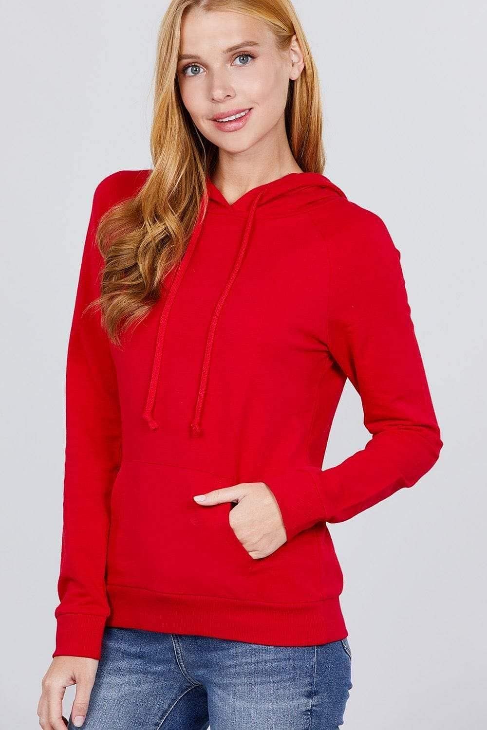 Red French Terry Long Sleeve Sweatshirt