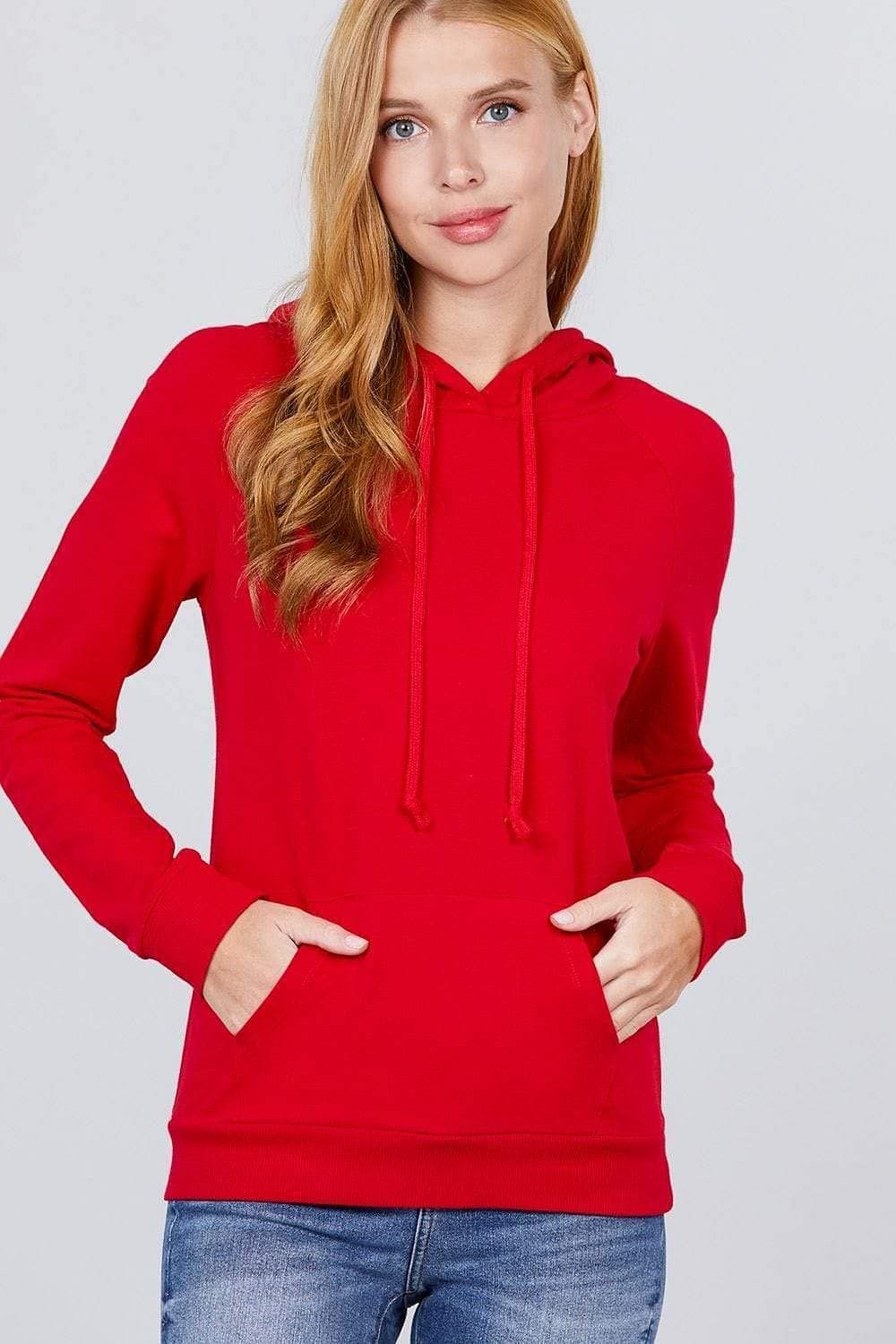 Red French Terry Long Sleeve Sweatshirt