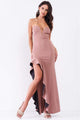 Rose V-Neck Sleeveless Bodycon Maxi Dress