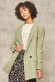 Sage Long Sleeve Blazer With Front Pockets