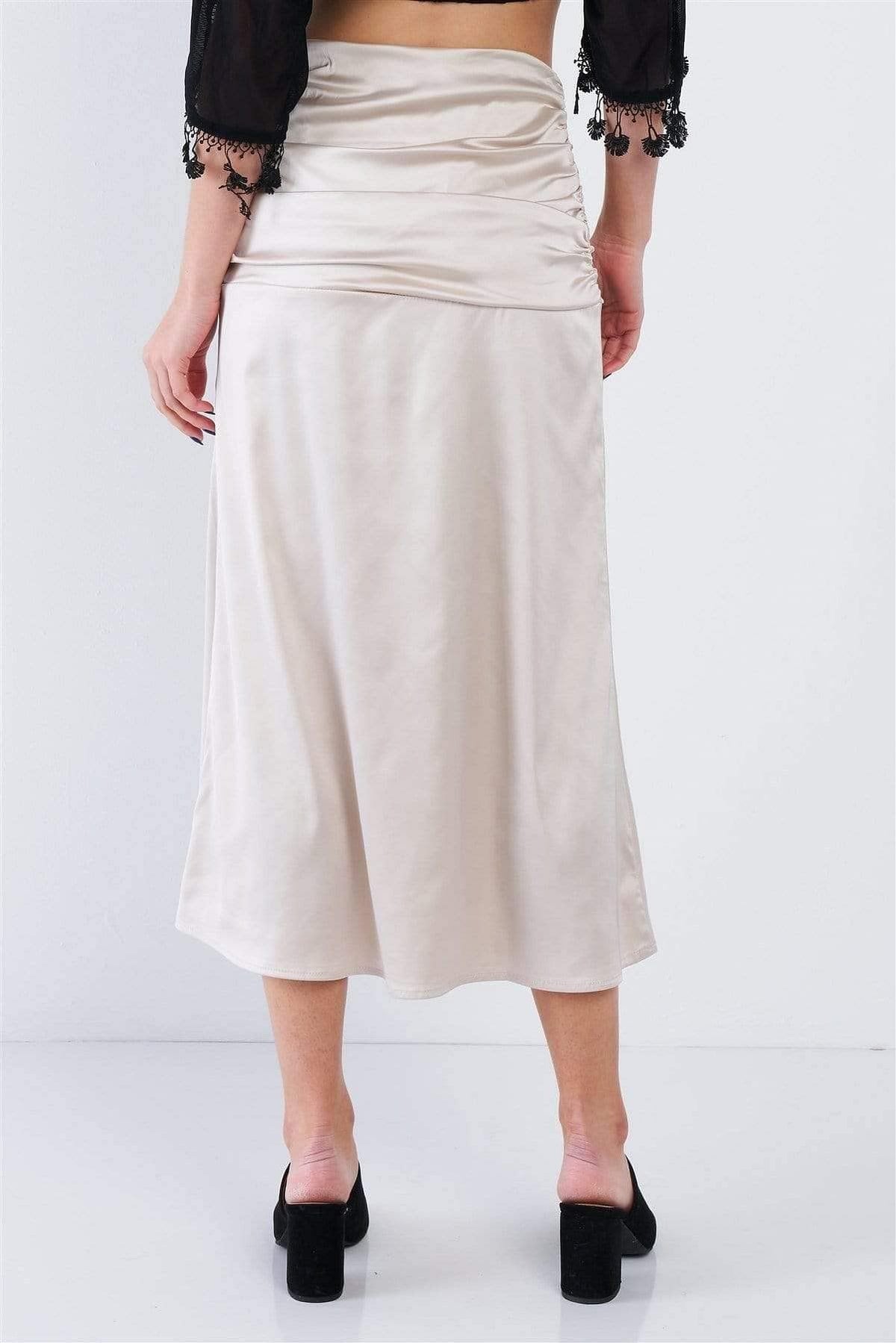 Off-White Maxi Ruched Satin Skirt