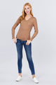 Brown Long Sleeve V-Neck Sweater