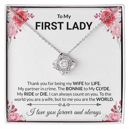 Love Knot Necklace | 14k & 18k Gold, CZ Crystals, Adjustable Chain - Shopping Therapy, LLC Jewelry