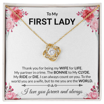 Love Knot Necklace | 14k & 18k Gold, CZ Crystals, Adjustable Chain - Shopping Therapy, LLC Jewelry