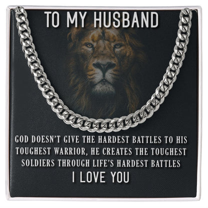 To My Husband-Cuban Link Chain For Men - Shopping Therapy, LLC necklace