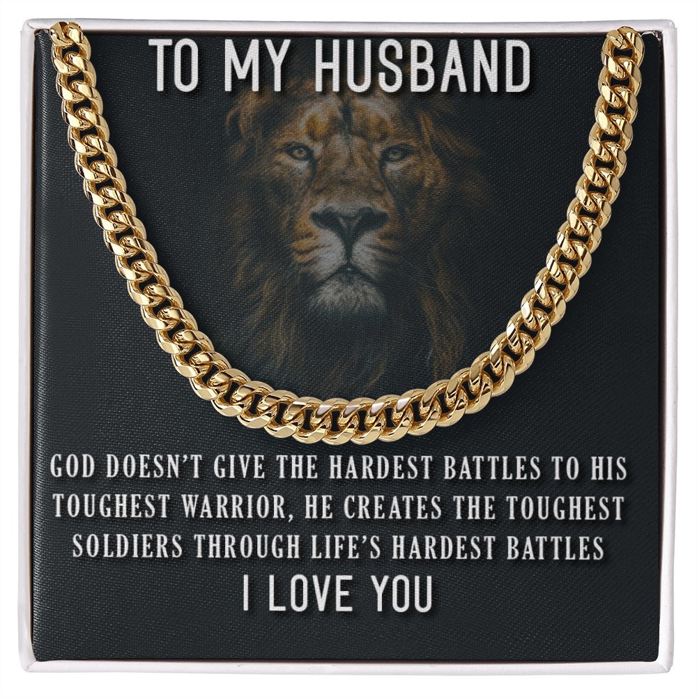 To My Husband-Cuban Link Chain For Men - Shopping Therapy, LLC necklace