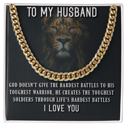 To My Husband-Cuban Link Chain For Men - Shopping Therapy, LLC necklace