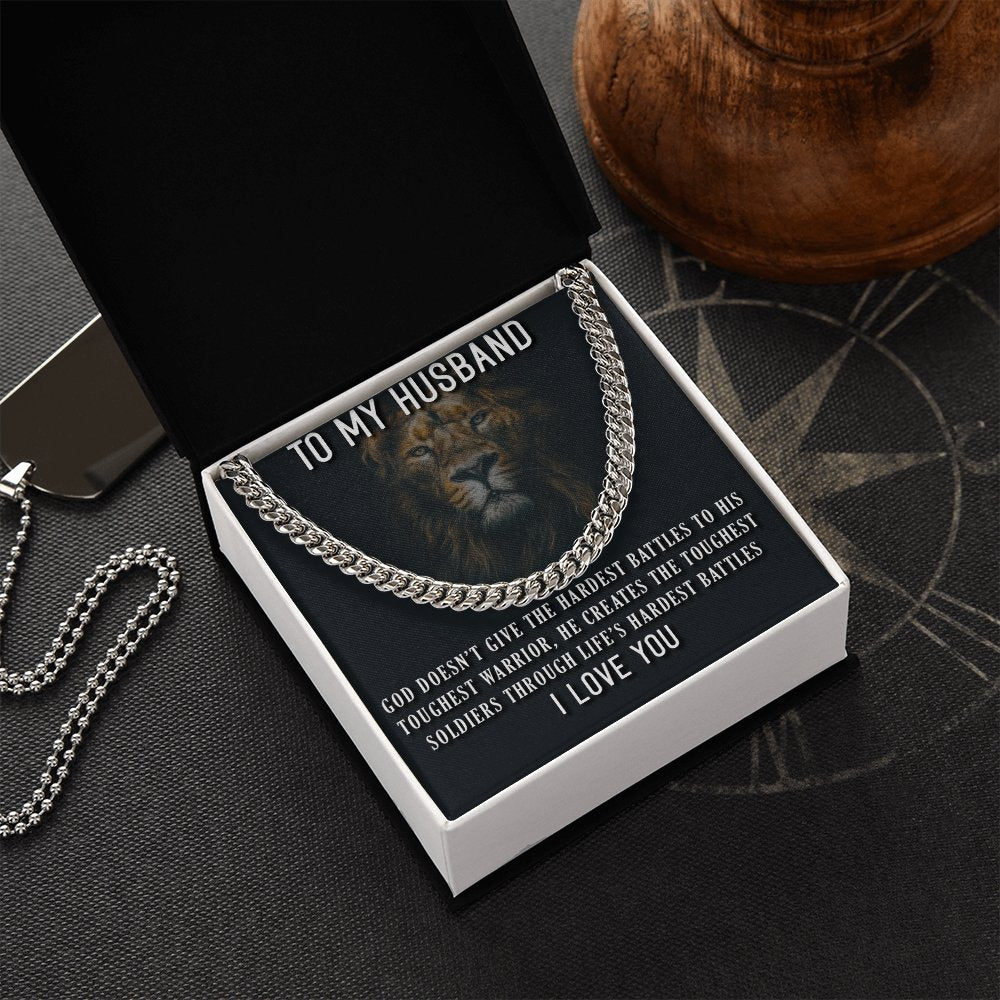 To My Husband-Cuban Link Chain For Men - Shopping Therapy, LLC necklace