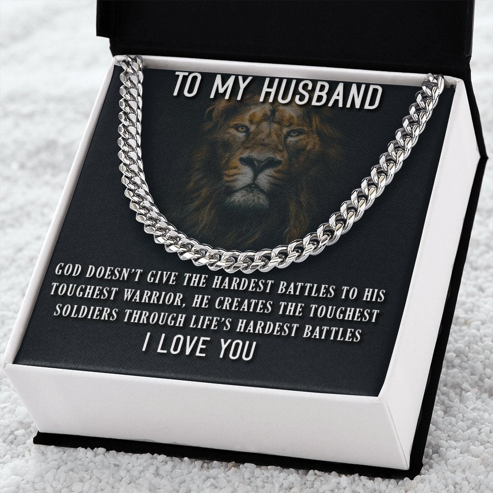 To My Husband-Cuban Link Chain For Men - Shopping Therapy, LLC necklace