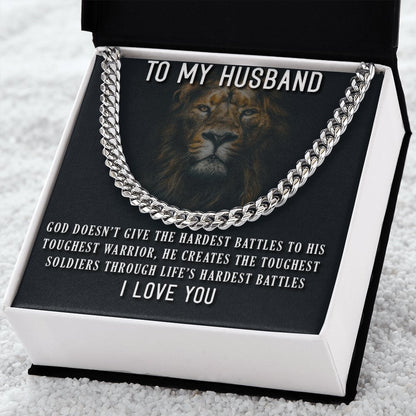 To My Husband-Cuban Link Chain For Men - Shopping Therapy, LLC necklace