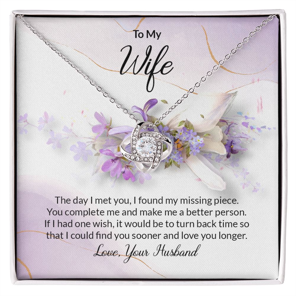 Love you Longer Love knot Necklace For Wife
