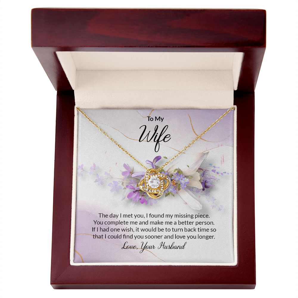 Love you Longer Love knot Necklace For Wife