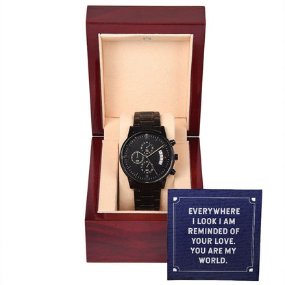 You Are My World-Men's Wrist Watch With Sentimental Message - Shopping Therapy, LLC Jewelry
